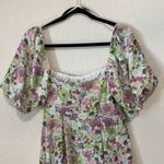 BCBGeneration  Floral off shoulder Puff sleeves white & pink mini dress size 6 Photo 7