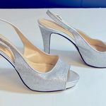Kate Spade  Silver Peep Toe Slingback Heels Size 7 Photo 3