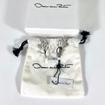 Oscar de la Renta NWT  Floral Bouquet Drop Earrings Silver Color Photo 3