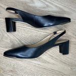 Talbots  Kelsey Slingback Pumps Black Nappa Leather Almond Toe Women’s Size 6.5 Photo 5