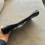 None Vintage black with gold kiss lock closure leather clutch bag Photo 3