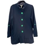 Matilda Jane ‎ Million Little Things Jacket Navy Roll Tab Sleeves Size SMALL Photo 2