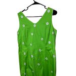 Sag Harbor Green Floral Embroidered Sleeveless 90s Y2K Dress Size 12 Photo 1