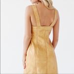 Free People  Goldie Mini Leather Dress Gold Size 6 Photo 1