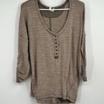 We The Free Free People Shirt Small  Beach Haven Henley Coastal Oversized Boho Photo 1