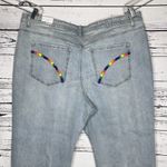 Lane Bryant NWT 22 Denim - Rainbow Embroidered Signature Boyfriend Jean Capris Photo 2