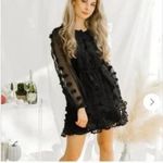 &merci &Merci black polka‎ dot textured long sleeve mini dress size S NWOT Photo 1