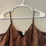 A New Day ⭐️ copper metallic v-neck spaghetti strap cami tank top size small Photo 2