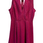 Free People Miss Connections Fuscia Hot Pink Skater Dress 10 Cutout Crochet Trim Photo 0