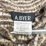 A Byer Vintage‎  Womens Sweater Small Striped Metallic Cowl Neck Y2K Photo 5