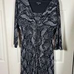 Fashion Bug Knee Length Black and Gray Snake Print Dress Photo 0
