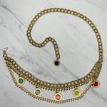 Colorful Charm Draped Gold Tone Chain Belt XS/Small (XS/S) Y2K Statement ✨ Photo 0