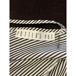 potter's pot  Dress Womens Medium White Striped Ruffle Bell Sleeve Shift Mini Photo 8