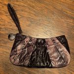 Nine West 🖤 Faux Python Snake Print Black Metallic Clutch Photo 0