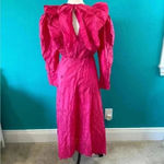 ZARA New with tags  Pink Eyelet Embroidered maxi Dress in size small Photo 4