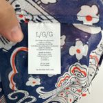 CAbi Top L Navy Paisley Stripe Sheer Boho Preppy Coastal Grandma Indie Chic Photo 2