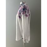 Joules Linen Shirt 8 White Floral Jeanne Print Lightweight Beach Lagenlook Photo 2