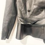 Ralph Lauren Size 2 Black Label Soft Lamb Leather Belted Short Trench Coat‎ Photo 1