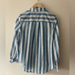 Style & Co NWT . Blue and White Striped Button Down Shirt Photo 5