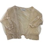 Molly Bracken Molly‎ Bracken Cardigan Womens Small Premium Beige Knit Open Front Bow Detail Photo 0