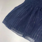 Derek Lam Derek Lamb 10 Crosby Smocked Metallic Stripe Navy Ruffle Mini Skirt Size 2 Photo 4