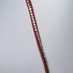 Suede and Crystal Key/ID Lanyard Red Photo 3