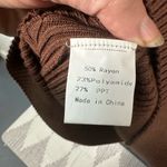 AVANTLOOK Bubble Sleeve Slim Knit Brown Sweater Dress Size Large NWT Photo 10