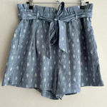 Hayden Los Angeles Blue Printed Paperbag Tie Shorts, Bohemian Aztec Print,Large Photo 2