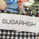 Sugar High  Gingham Floral Ruffled Wrap Blouse Womens L Romantic Flutter Sleeve Photo 13