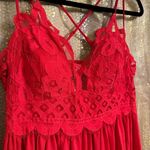 Zenana Outfitters Bright Red Crochet Cami Lace Bralette Mini Dress/Top 2X NWT Photo 2