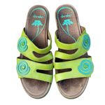 Dansko  Dixie Lime Green Leather Wedges Slide Sandals Size 38 / 7.5-8 Swirl Y2K Photo 1