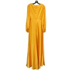 Mac Duggal  NEW Size 4 Marigold Long Sleeve Empire Waist Charmeuse Gown 55693 Photo 5