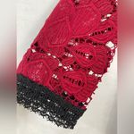 Alexis Randie Lace Midi Dress Dark Red With Black Trim Size S Photo 10