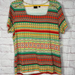 Rafaella Women's Multicolor Patterned Short Sleeve Shirt Size 2X NWT Photo 0