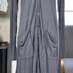 By Together Long Dress Ribbed Cardigan Button Down Longsleeve V-Neck Gray Size M Photo 0