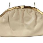 Vintage Off White Genuine Leather Crossbody Shoulder Bag Chain Strap Envelope Cl Photo 2