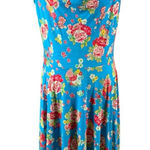 Maiocchi Floral Fit And Flare Dress Cowl Neck Bamboo Spandex Size 14 Photo 0