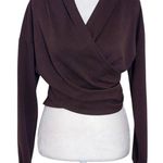 Cider  Brown Cropped Fitted Hoodie Size Medium Brown Wrap Style Hoodie Photo 0