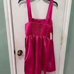 Anthropologie  Bow tie Satin Mini Dress Pink size 8 Photo 6
