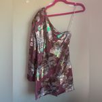 Revolve NWT Sabina Musayev Juliette Blush Pink Crushed Velvet Sequin One Shoulder Dress Photo 10