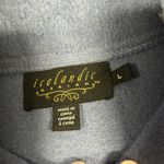 Icelandic Design Sweater Womens Large Boiled Wool Blue Full Zip Up Cardigan Photo 2