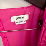 Jason Wu  fuschia Pink Smocked Bodice Tie Neck Open Back Midi Dress Size Medium Photo 4