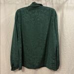 Vintage 1980s Satin Blouse with Scarf Detail Green Size L Photo 3