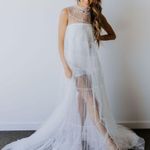 Untamed Petals Rosey High Neck Tulle Gown Photo 4