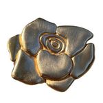 Big & Bold Gold Plated Rose Statement Brooch Pin Jewelry Women’s Vintage Piece Gold Photo 1