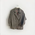 J. Gallery Vintage Flannel Lining Coat 70% Wool Sz 9/10 Large Oversized 90s Gray Photo 1