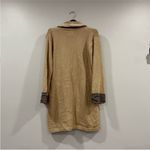 Storybook Knits Floral Contemporary Knit Long Cardigan Sweater Medium M Tan Photo 1