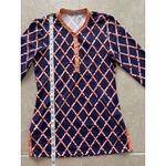J. McLaughlin Top Womens Small Blue Orange Catalina Cloth Tunic Career Stretch Photo 7