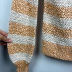 Madewell Peach Tan Baez Striped Relaxed Fit Knit Cotton Wool Long Sleeve Sweater Photo 5