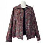 CJ Banks Red and Green Jean Jacket with Floral Pattern X Size undefined Photo 0